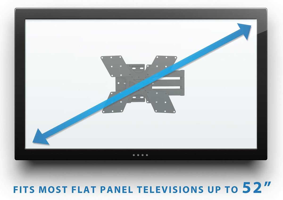 Black Full Motion TV Wall Mount for 32 to 55 Inch Screens, VESA 400x400mm, 100 Lb Capacity, Pack of 2 B92915
