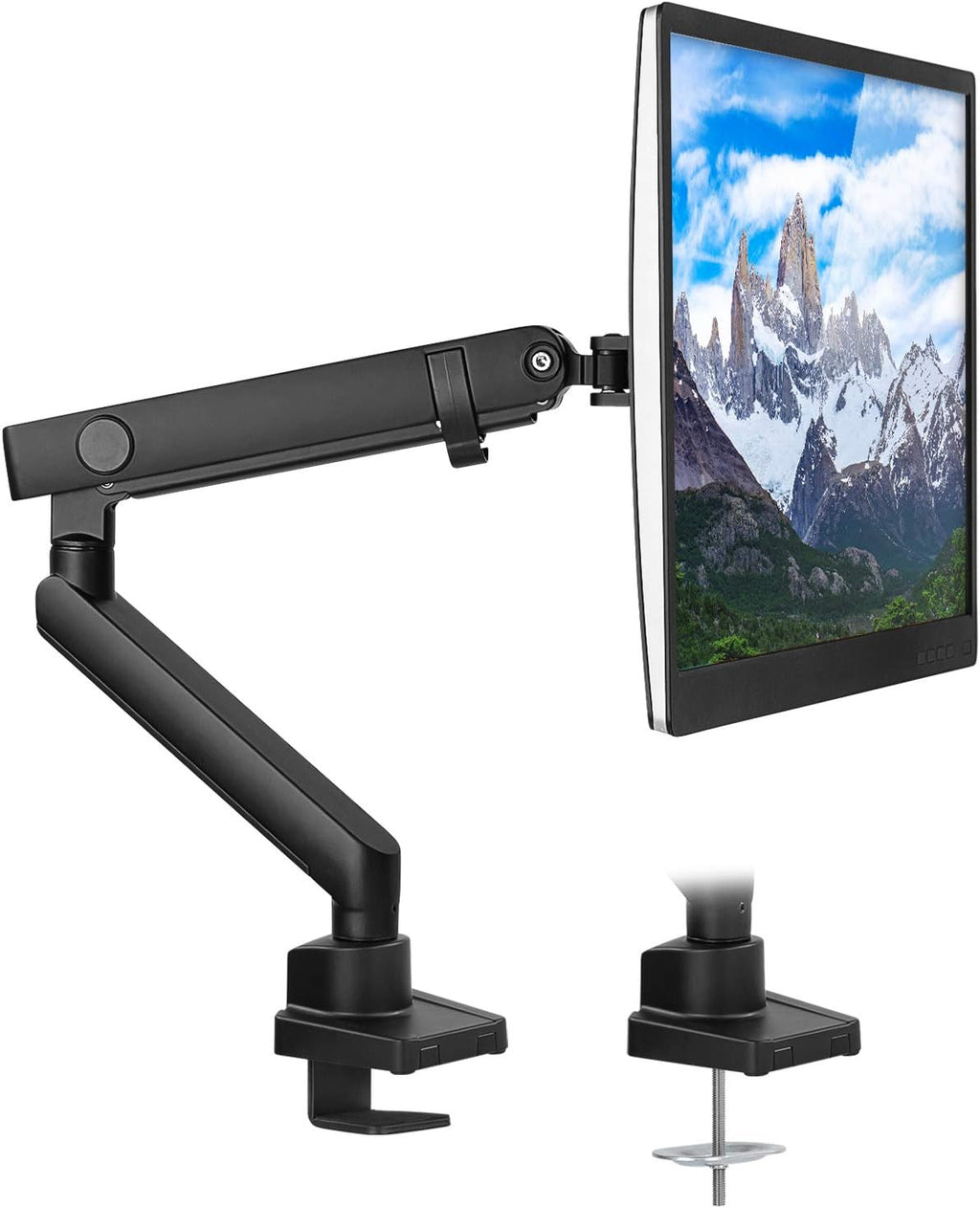 Single Monitor Arm Mount with C-Clamp and Grommet Bases J1790