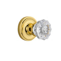 Crystal Glass Door Knob, Polished Brass H16068
