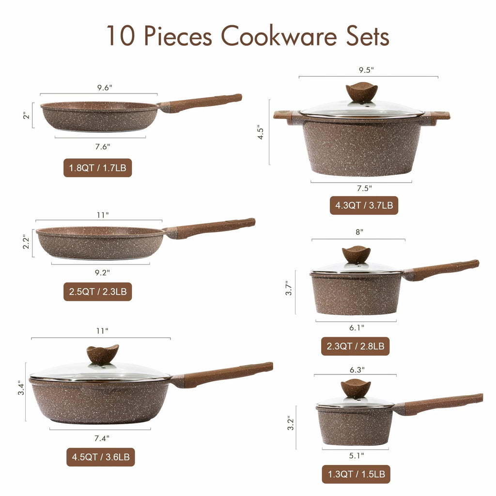 10 Pcs Nonstick Granite Cookware Set N59261