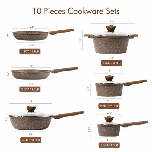 10 Pcs Nonstick Granite Cookware Set N59261