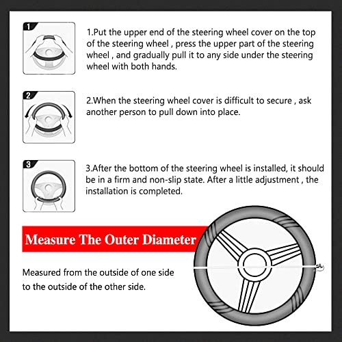 15 Inch Microfiber Leather Car Steering Wheel Cover Z447