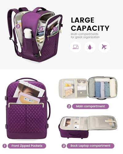 40L Waterproof Travel Backpack with 3 Packing Cubes A190642