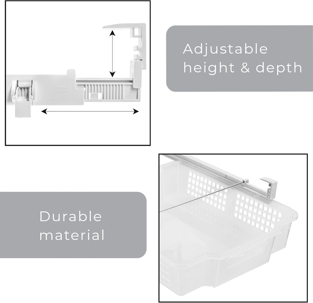 Clear Pack of 2 Adjustable Refrigerator Drawer Set I802610