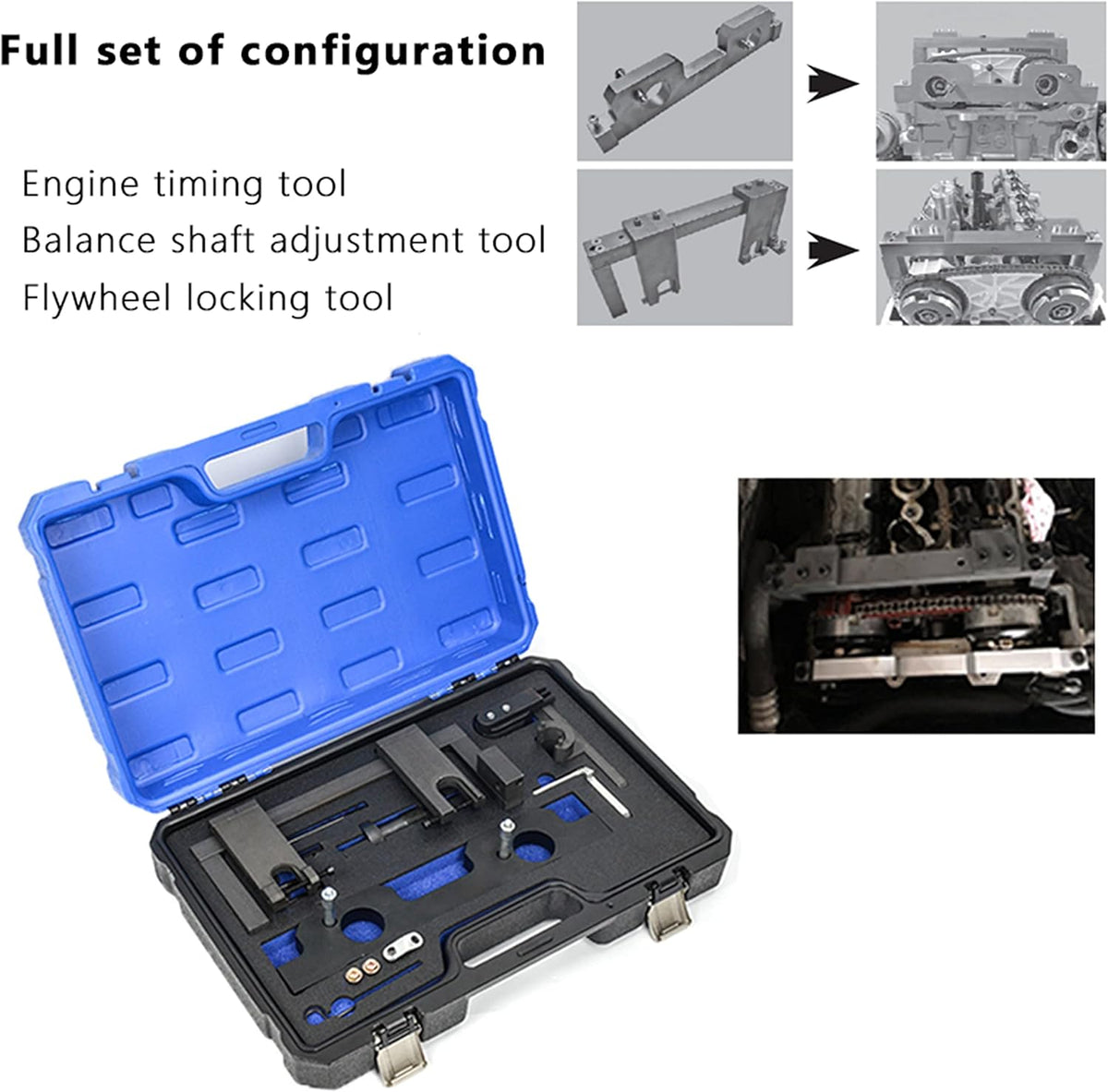 Camshaft Timing Locking Tool Kit with Flywheel Holder and Oil Seal Repair Kit E384