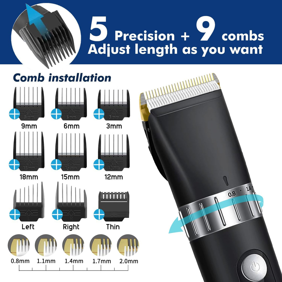 Cordless Hair Clippers with LED Display H8499