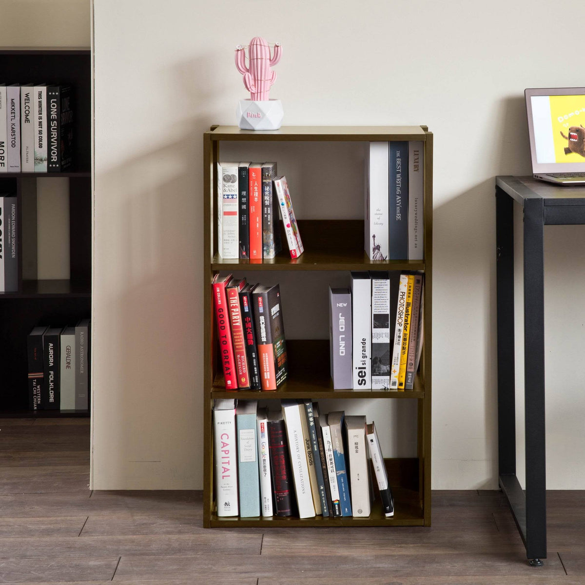 3-Shelf Bookcase Brown P5454