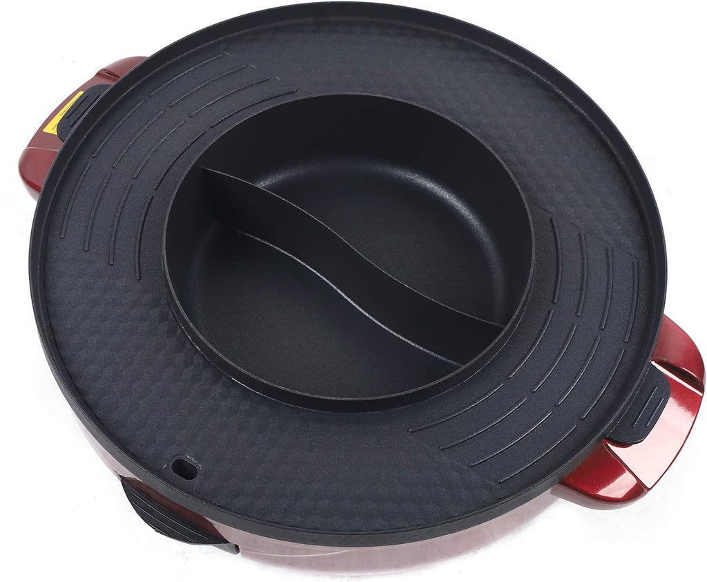 2 in 1 Electric Grill and Hot Pot with Nonstick Coating H217332