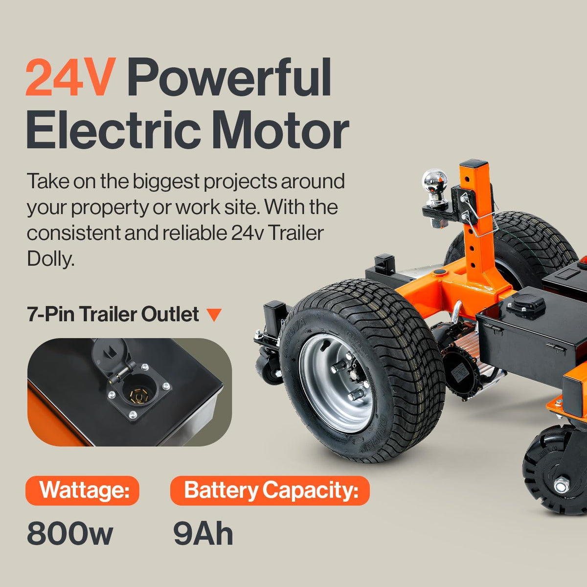 Electric Trailer Dolly 7500lbs Max Trailer Weight All-Terrain Wheels I644613