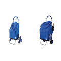 Blue Folding Grocery Cart with 3 Wheels O6393