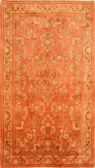 Orange Rectangle 5x8 ft Wool Carpet M601