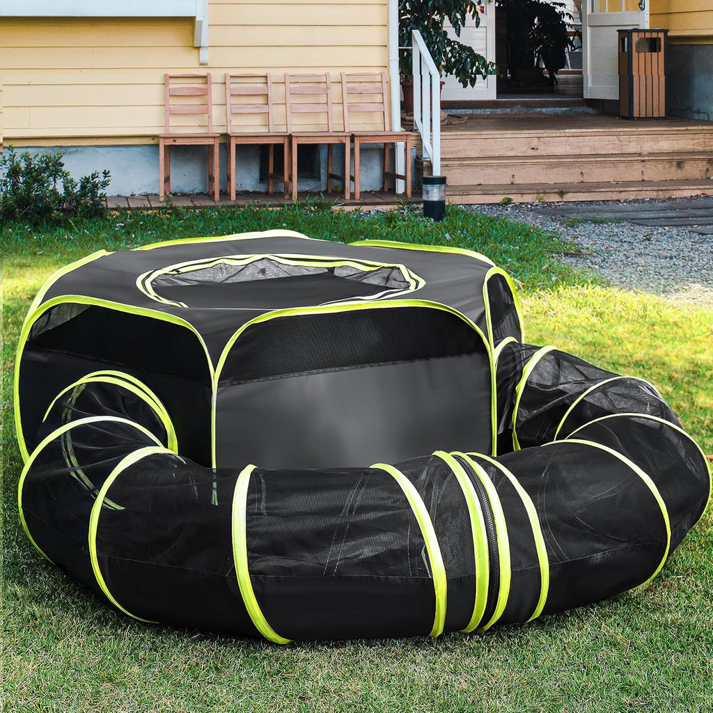 Outdoor Cat Enclosures Playground with Claw Proof Tunnel and Floor V944