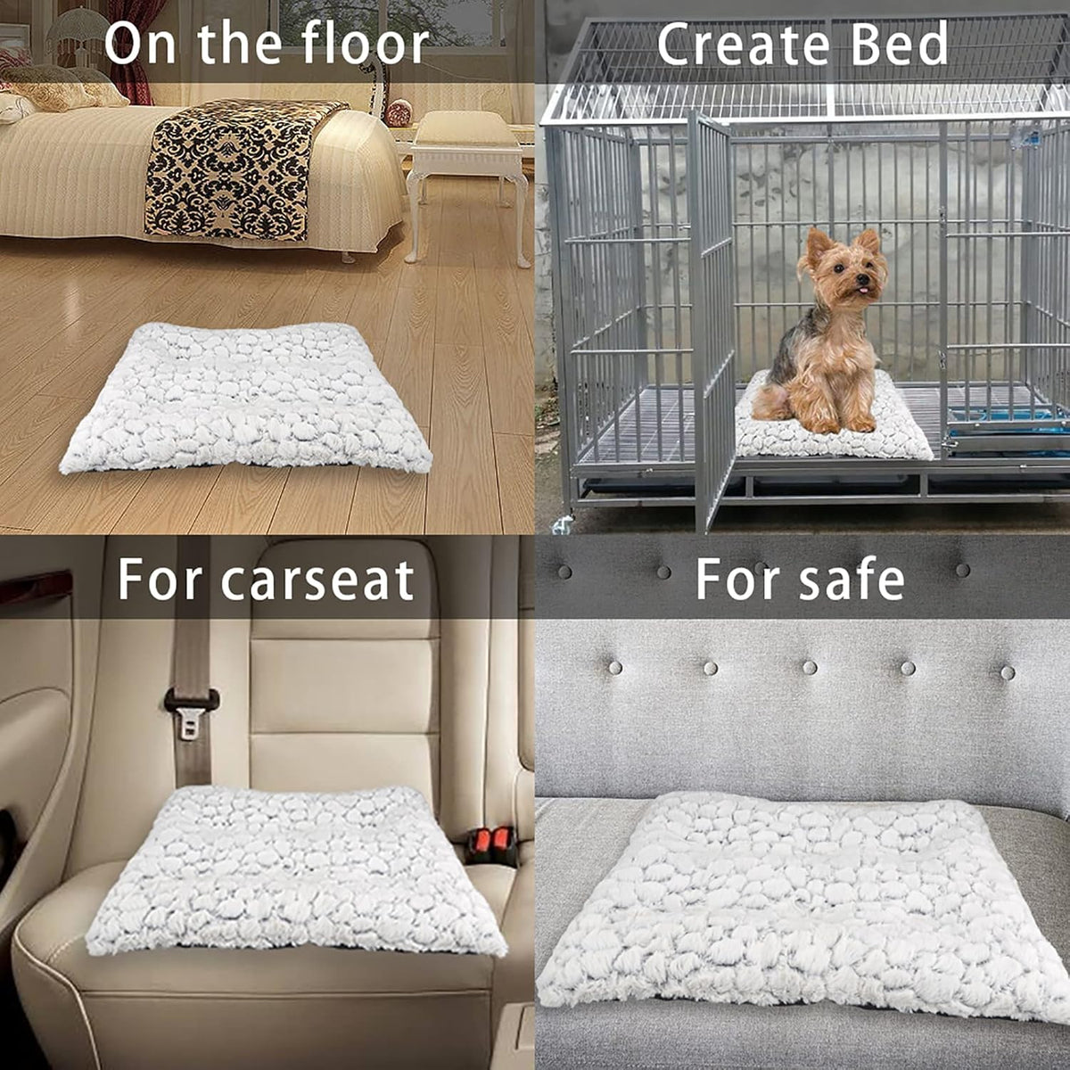 Ultra Soft Washable Anti-Slip Dog Crate Bed Pad M72237