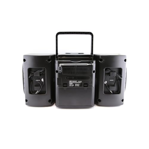 Portable CD Player Boombox with Cassette, AM/FM Radio, AUX, Detachable Speakers G41540