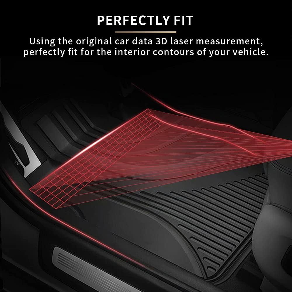TPE Heavy Duty All Weather Car Floor Mats Full Set 1st & 2nd Row C6424