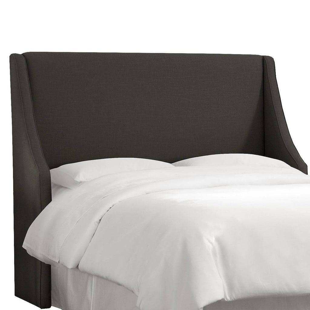 California King Linen Charcoal Wingback Headboard F43890