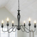Black 6-Light Farmhouse Candle Chandelier M2547