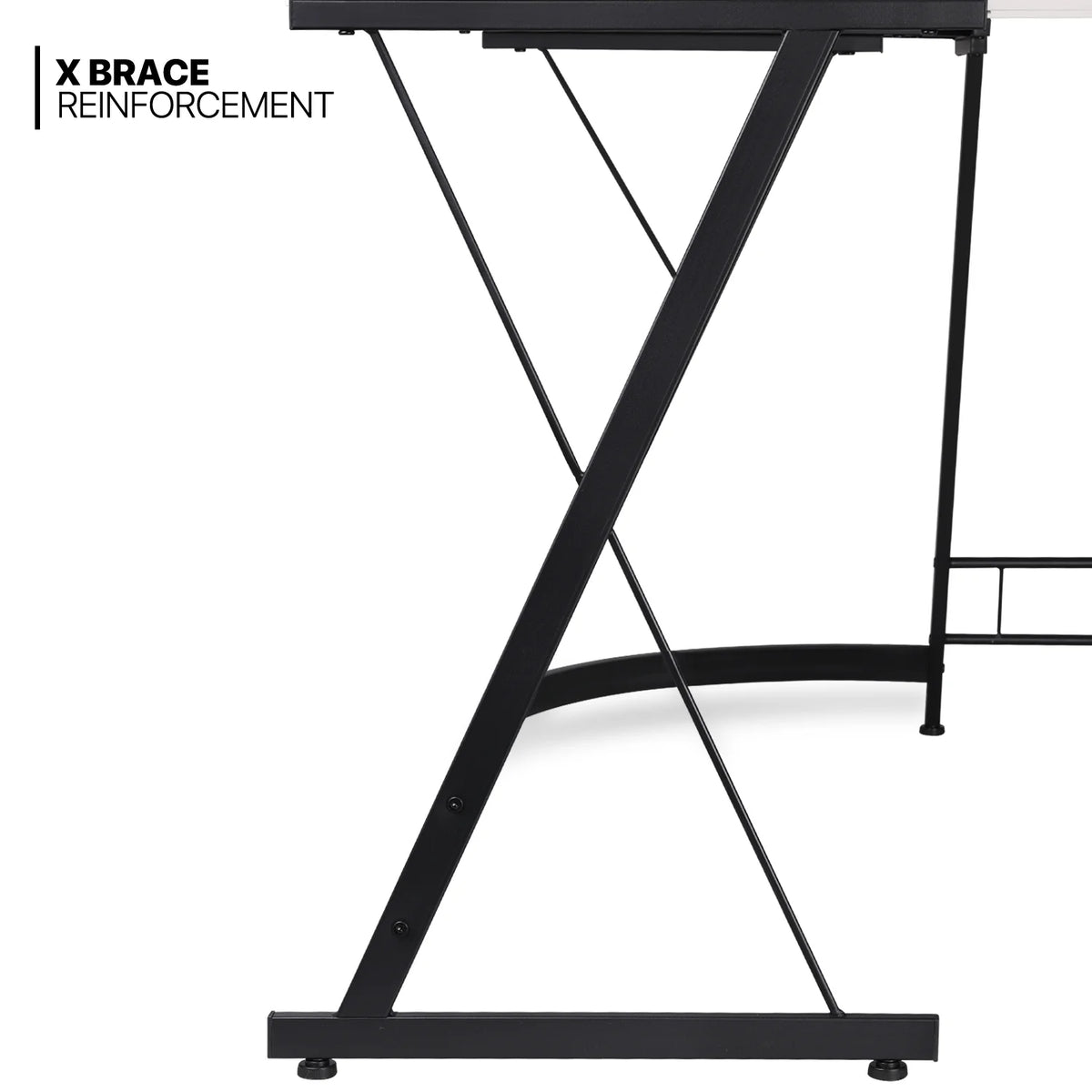 White L Shaped Corner Gaming Desk with Monitor Stand D290