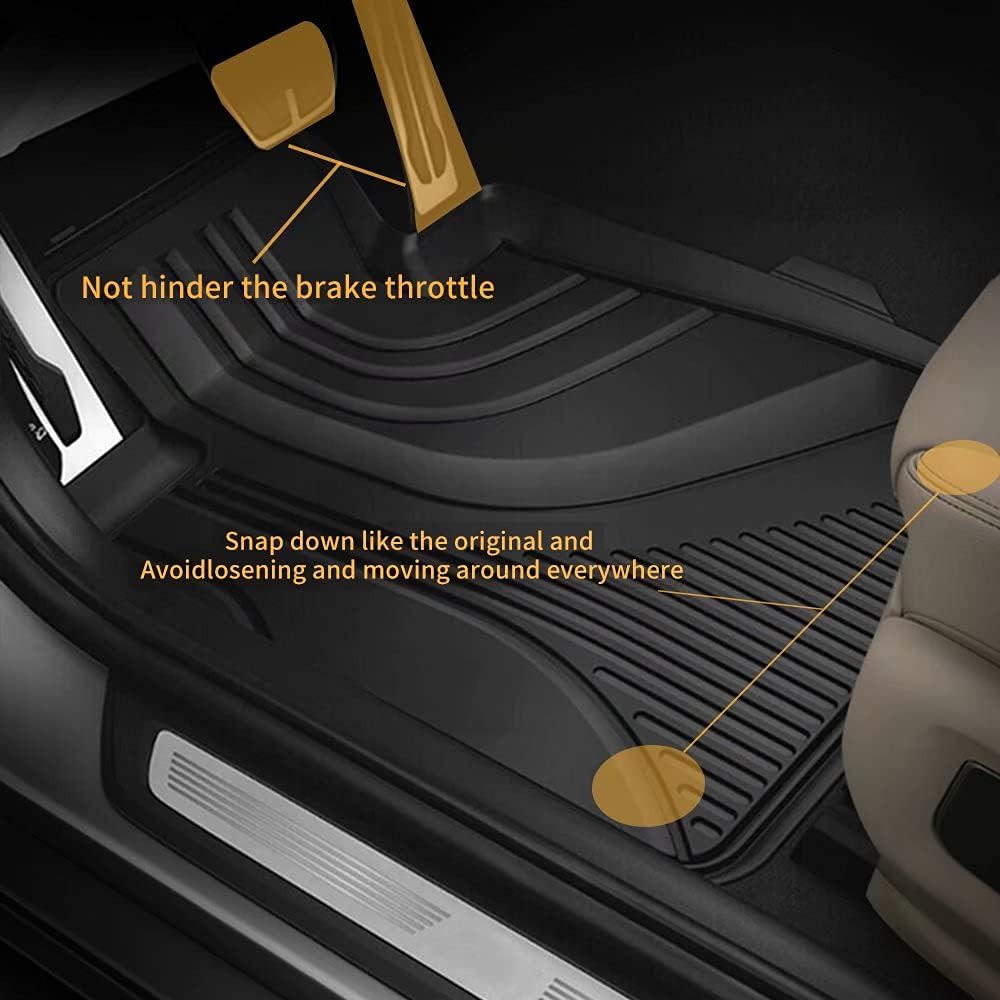 TPE Heavy Duty All Weather Car Floor Mats Full Set 1st & 2nd Row C6424