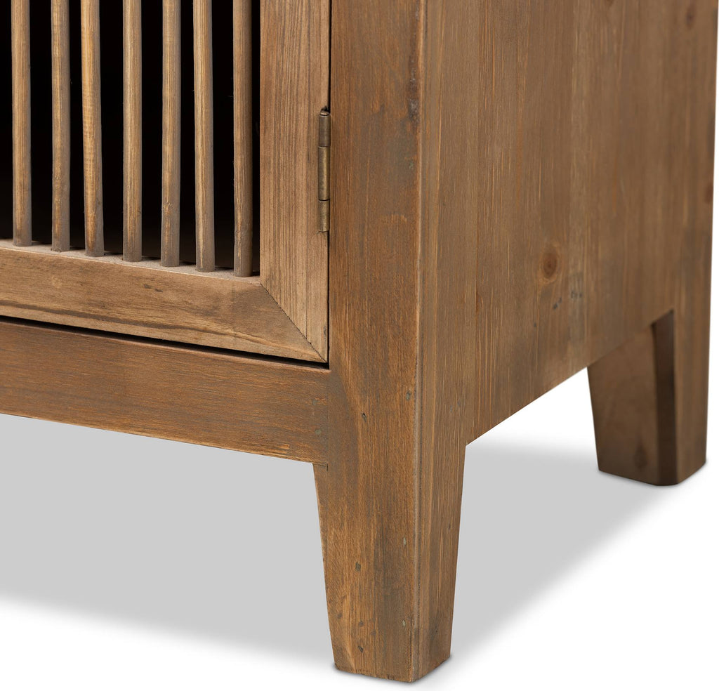 Medium Oak Finished 2-Door 2-Drawer Wood Storage Cabinet Z80142