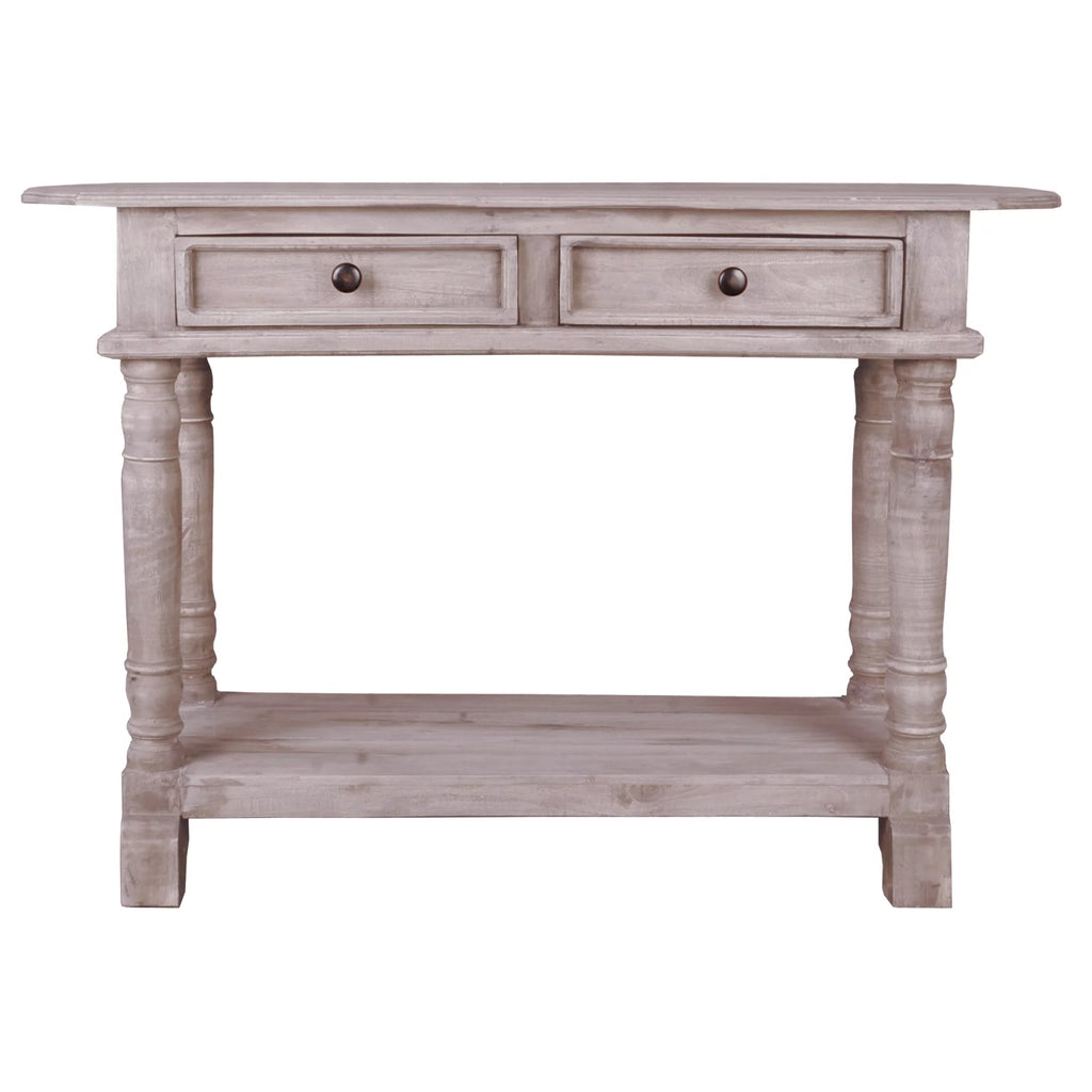 Natural Limewash Wood Console Table R95186