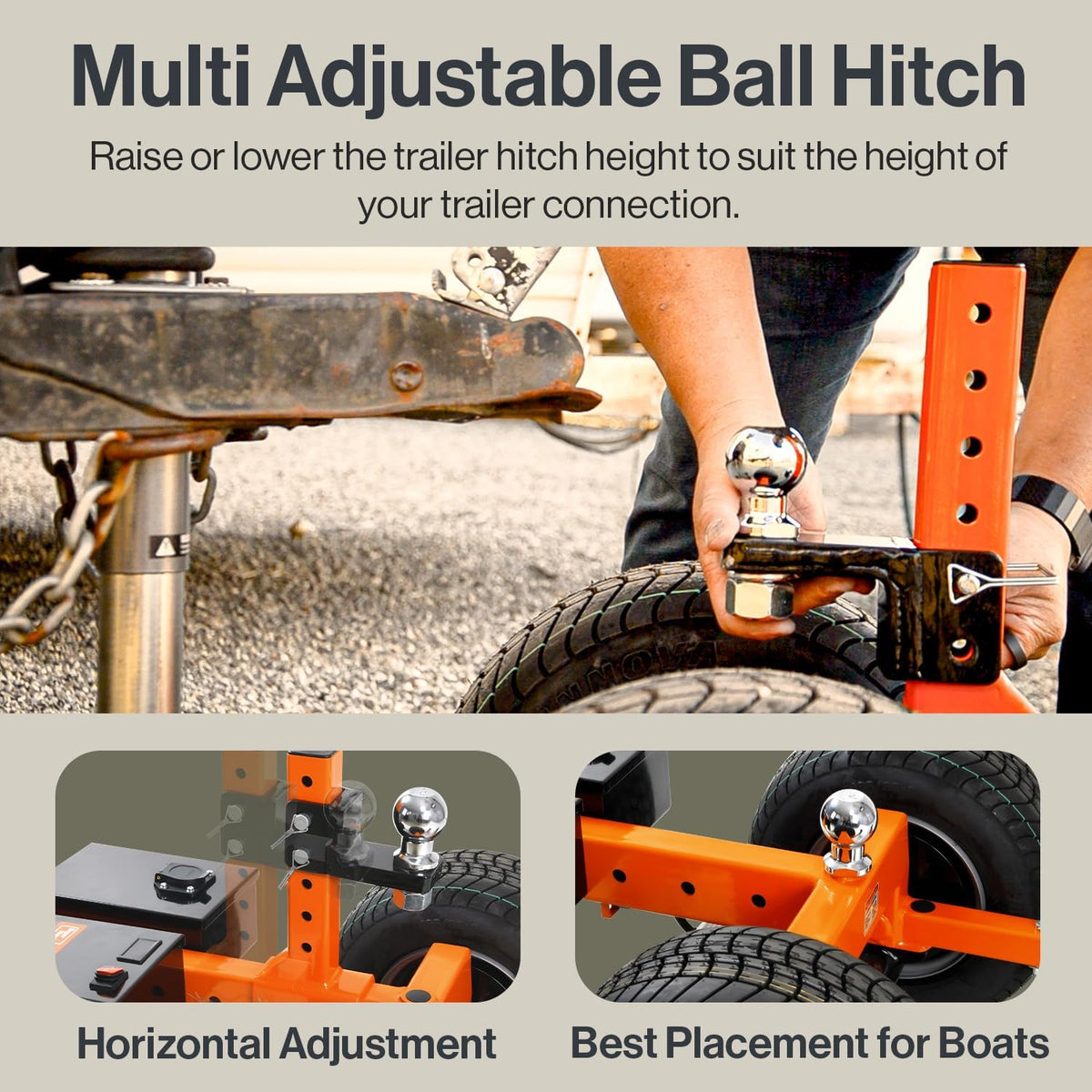 Electric Trailer Dolly 7500lbs Max Trailer Weight All-Terrain Wheels I644613
