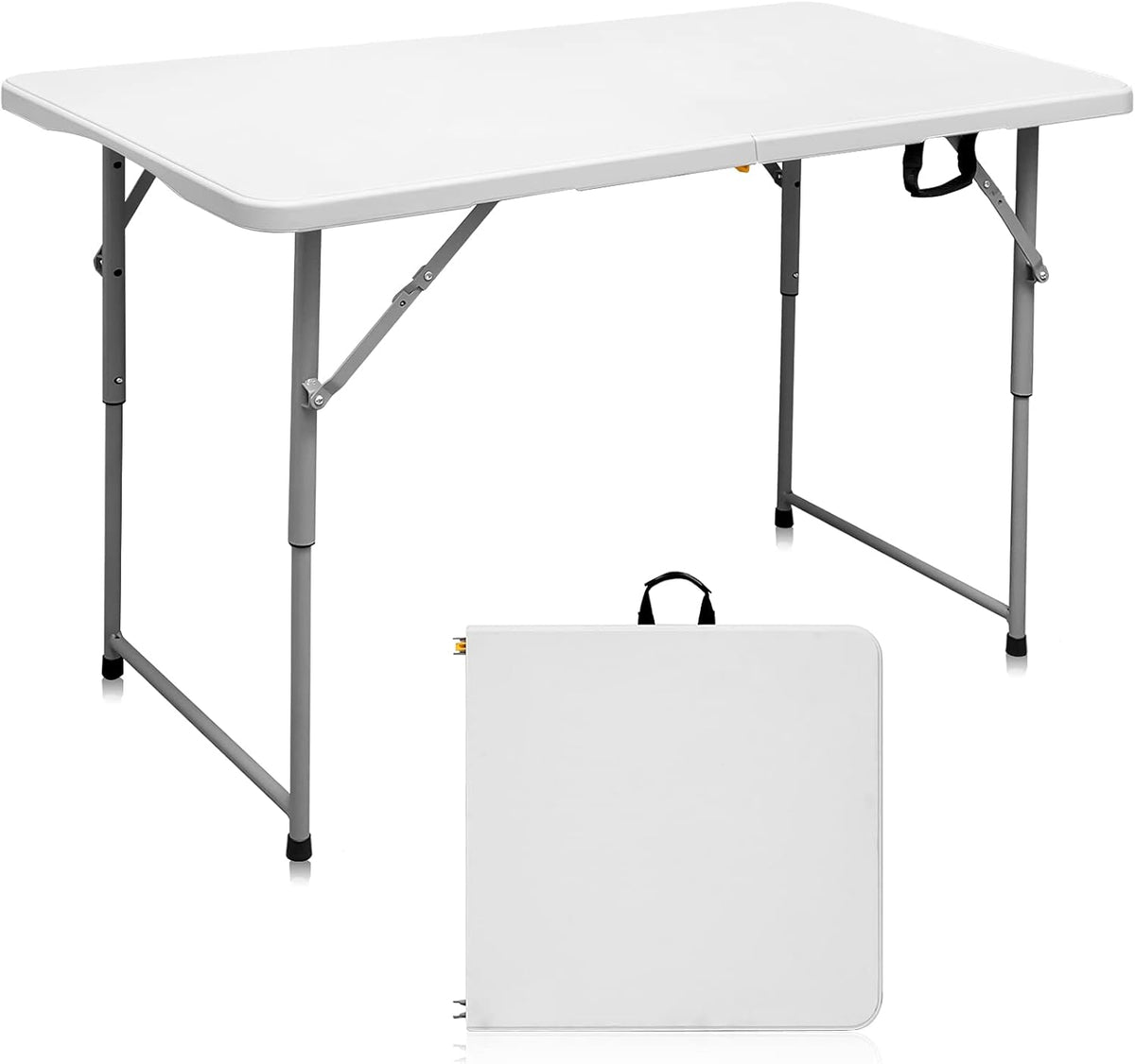 White 4FT Adjustable Folding Plastic Table D495