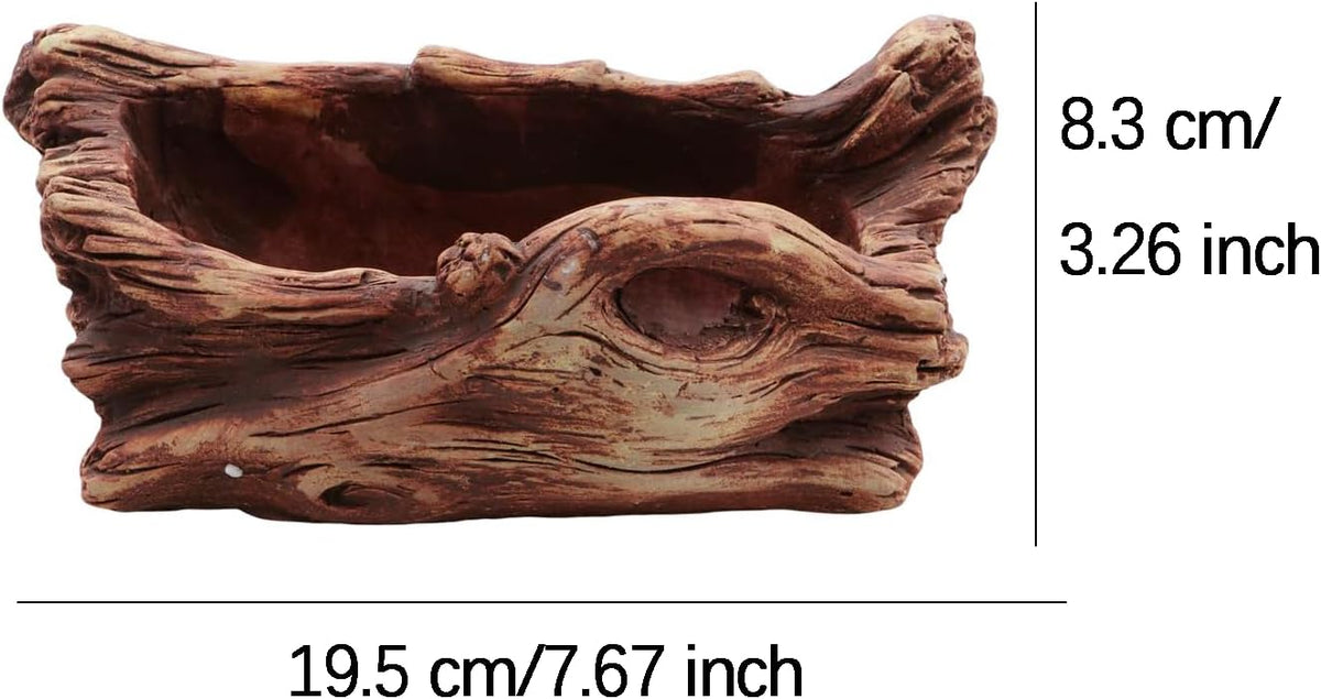 Imitation Wood Stump Shape Planter with Drainage Hole S7264