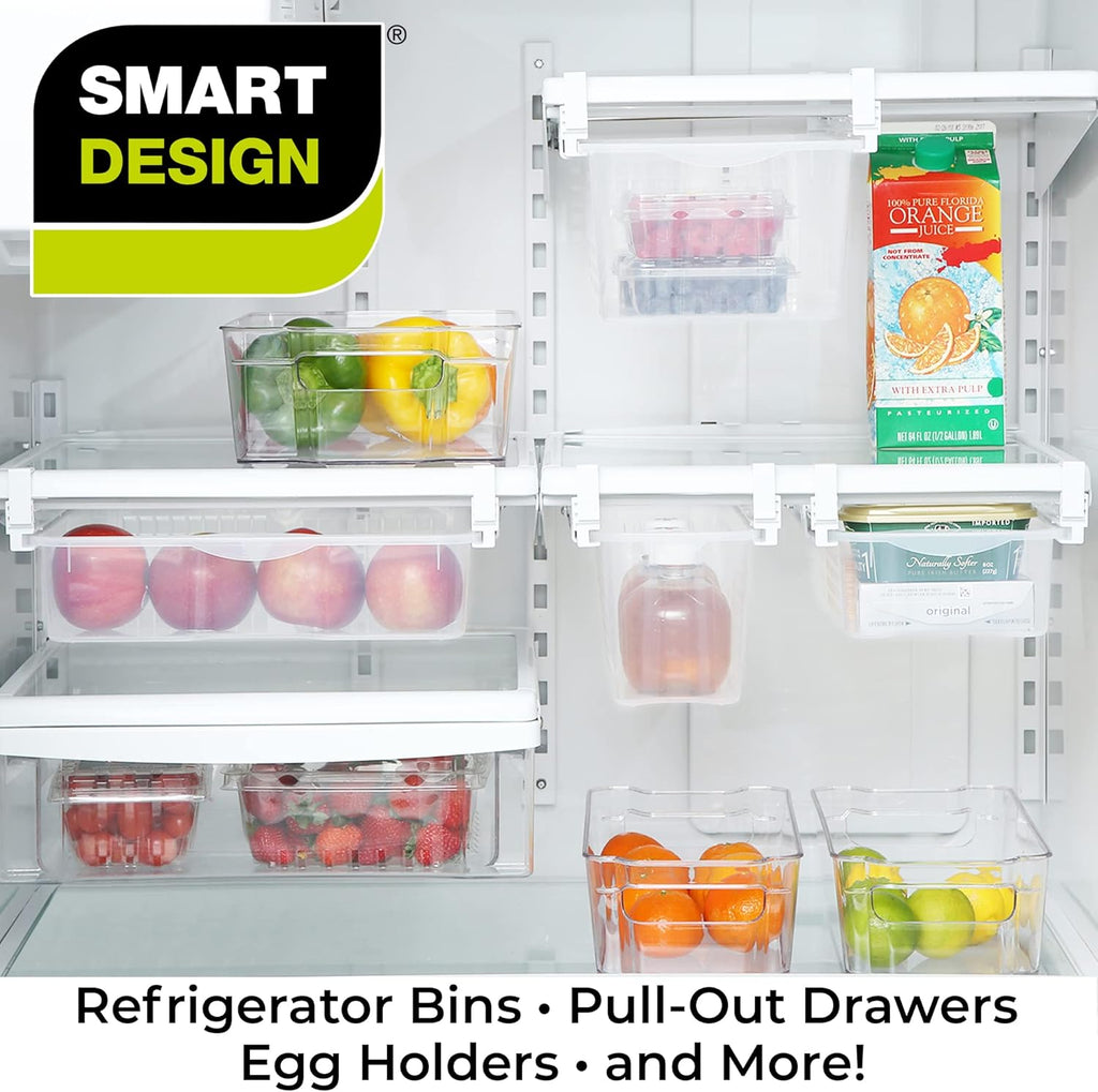 Clear Pack of 2 Adjustable Refrigerator Drawer Set I802610