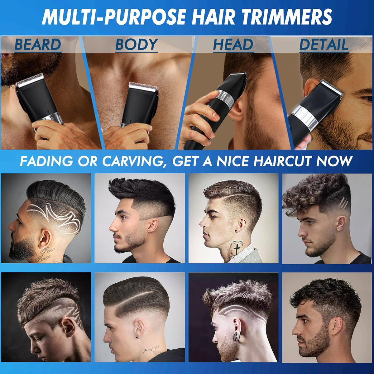 Cordless Hair Clippers with LED Display H8499