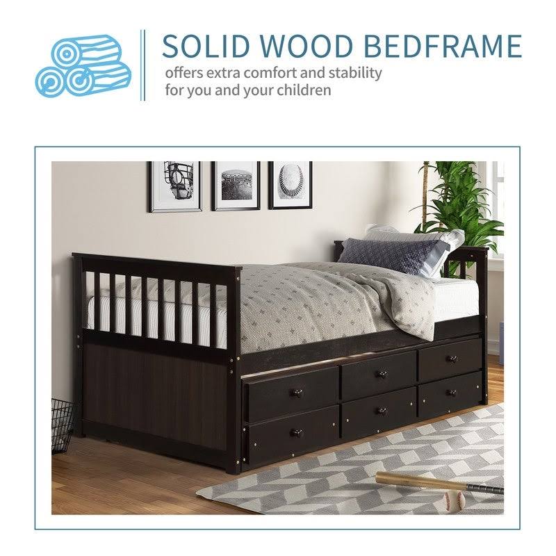 Twin Bed with Trundle and Storage Drawers A165592