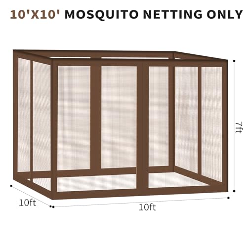 10' x 10' 4-Panel Sidewall Mosquito Netting with Zippers (Black) Z539