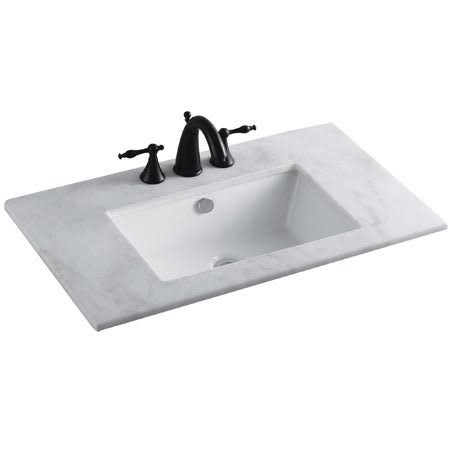 White Undermount Bathroom Sink E381195