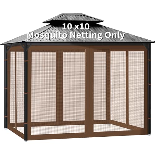 10' x 10' 4-Panel Sidewall Mosquito Netting with Zippers (Black) Z539