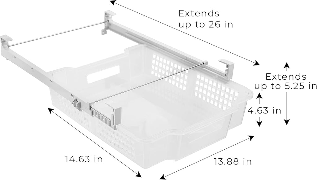 Clear Pack of 2 Adjustable Refrigerator Drawer Set I802610
