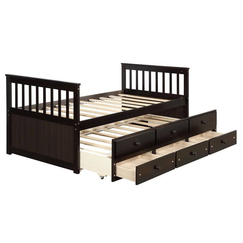 Twin Bed with Trundle and Storage Drawers A165592