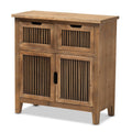 Medium Oak Finished 2-Door 2-Drawer Wood Storage Cabinet Z80142
