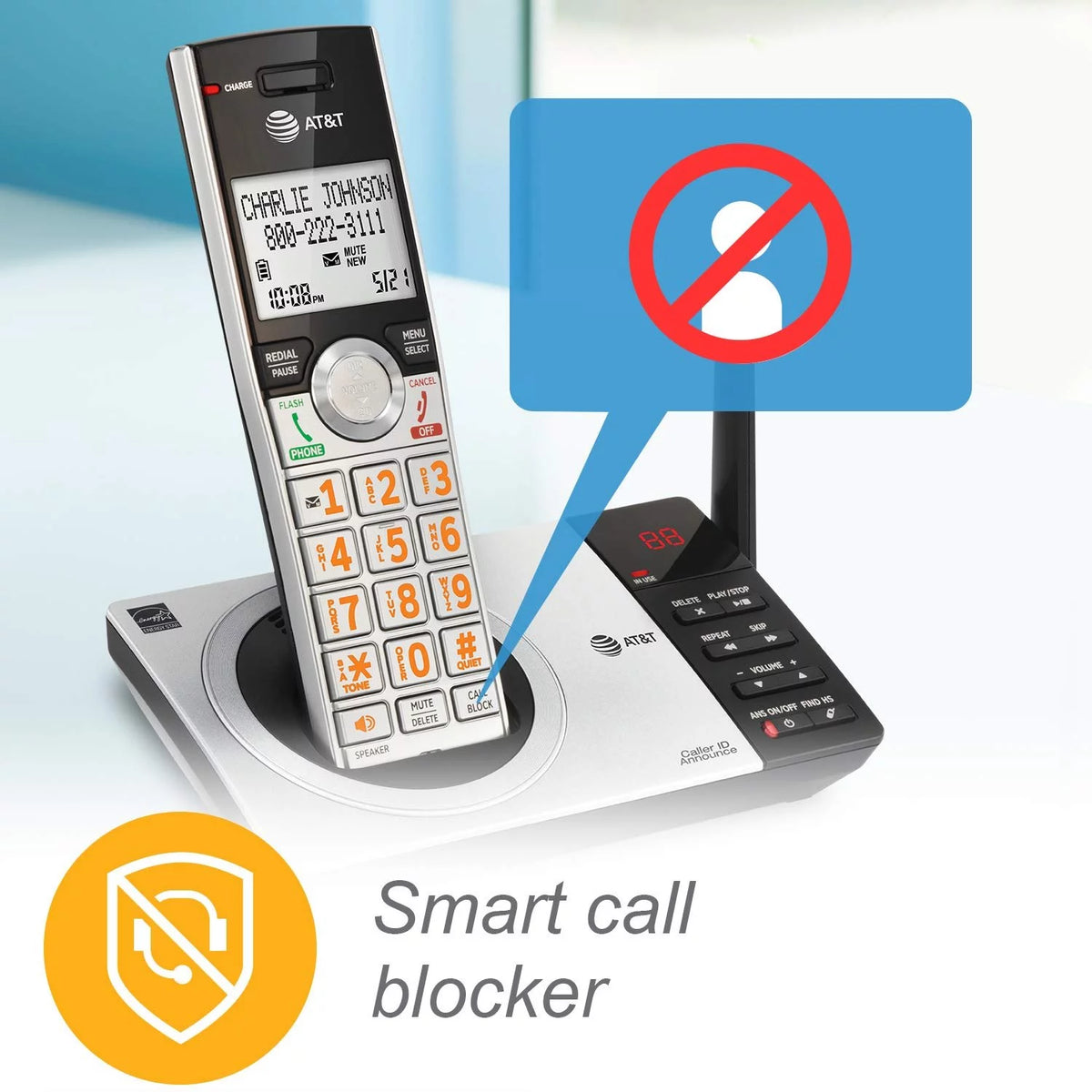 Silver/Black DECT 6.0 Expandable Answering System with 4 Handsets Q72809