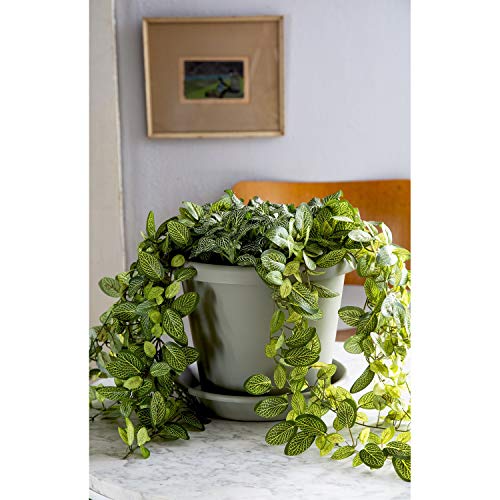 24 Inch Round Slate Blue Plastic Planter W74144