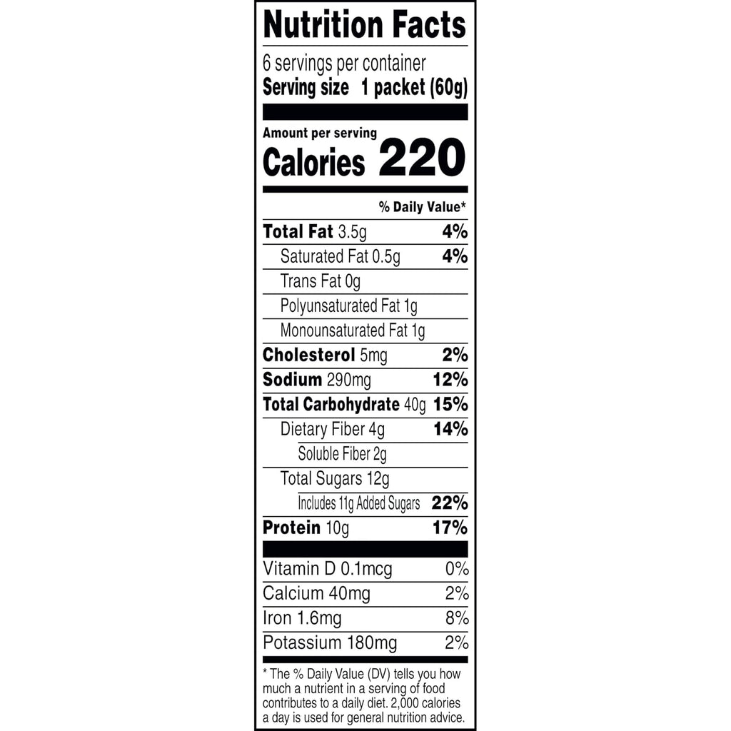Protein Maple Brown Sugar Instant Oatmeal, 12.6 oz, Pack of 6 G8886