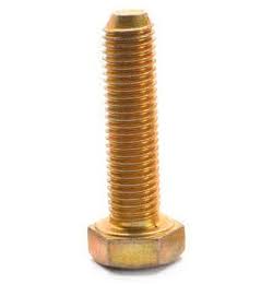 1 inch-8 x 5 1/2 inch Grade 8 Hex Cap Screw Alloy Steel Yellow Zinc Plated Pk 5 R817474