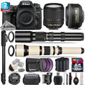 Nikon D7500 DSLR Camera with 18-140mm VR, 35mm f/1.8, 500-1300mm, 32GB Kit O2615