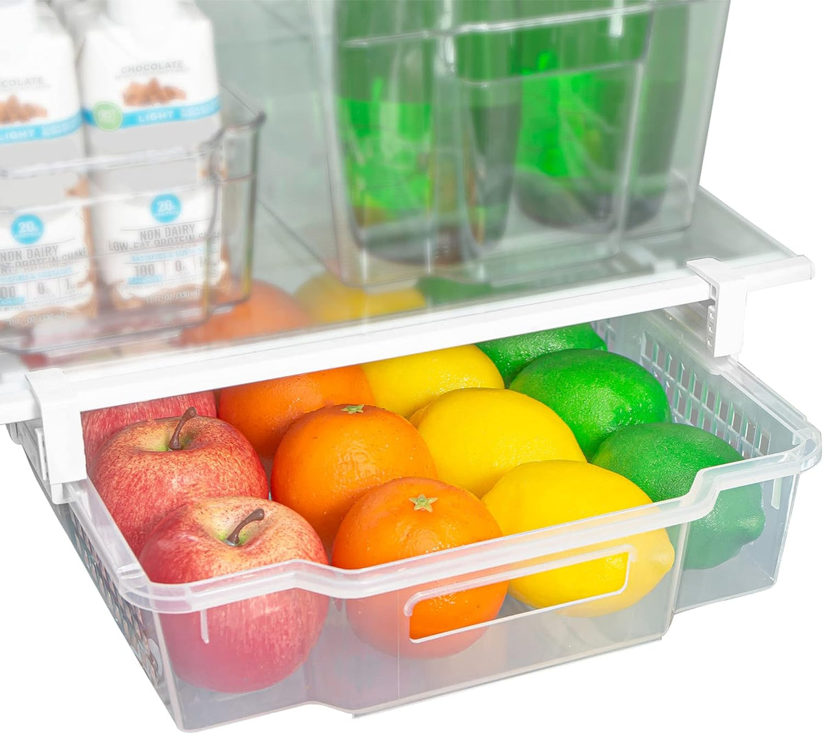 Clear Pack of 2 Adjustable Refrigerator Drawer Set I802610