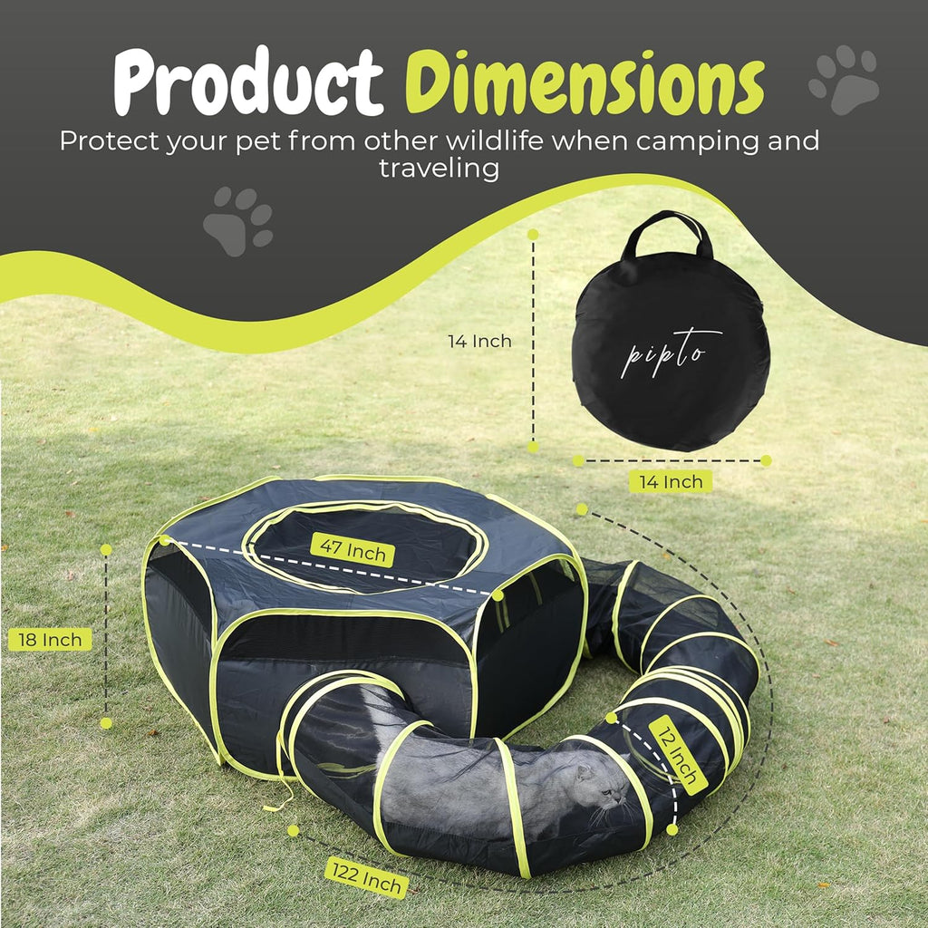 Outdoor Cat Enclosures Playground with Claw Proof Tunnel and Floor V944