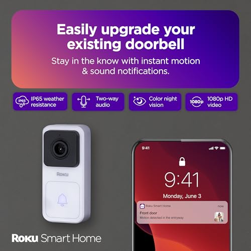 Wired Video Doorbell & Chime with 1080p HD Night Vision K774616