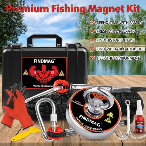 Magnet Fishing Kit 1000 LBS Pulling Force Neodymium Round Magnet 3.54inch Diameter P503