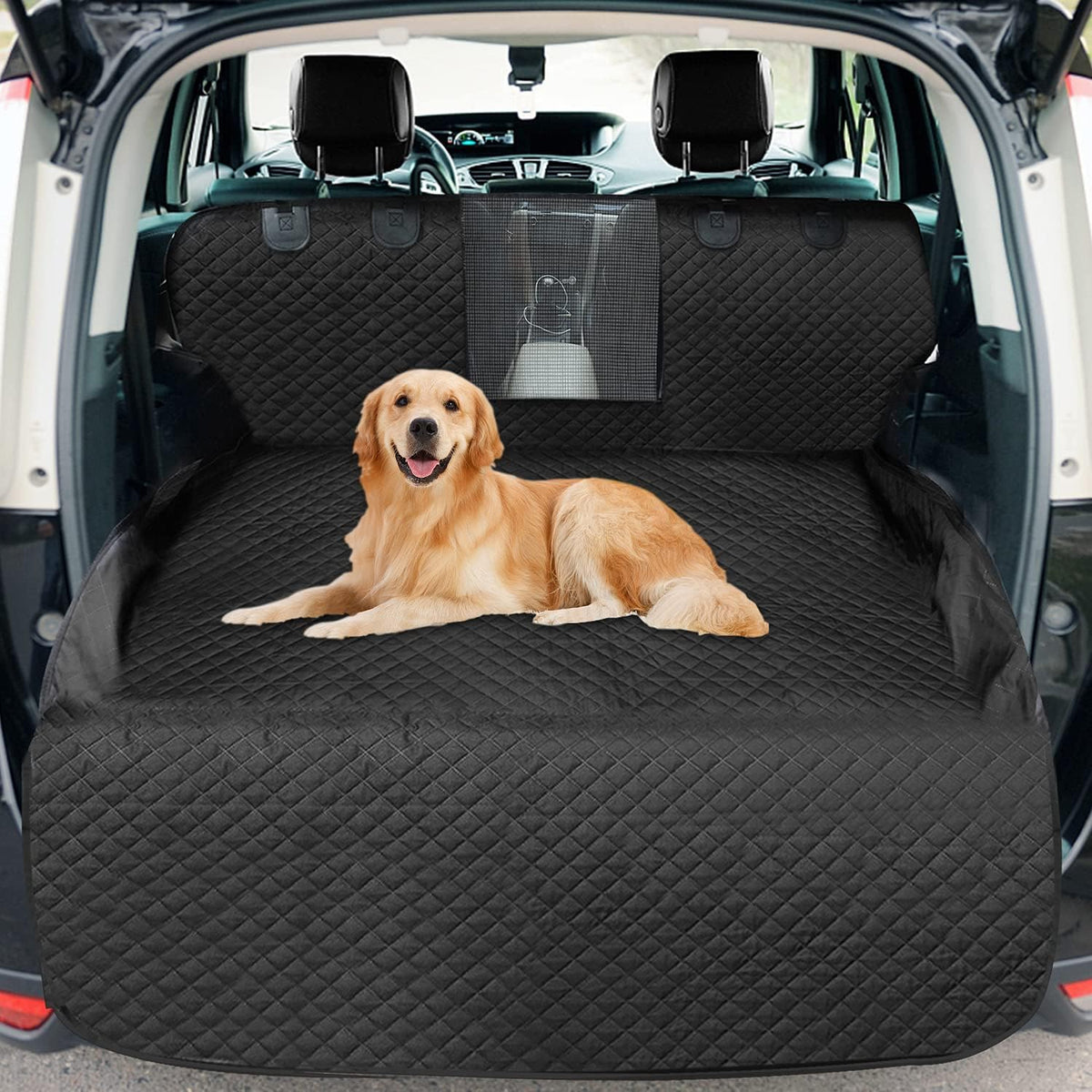 Waterproof Nonslip Dog Cargo Liner with Mesh Window G991