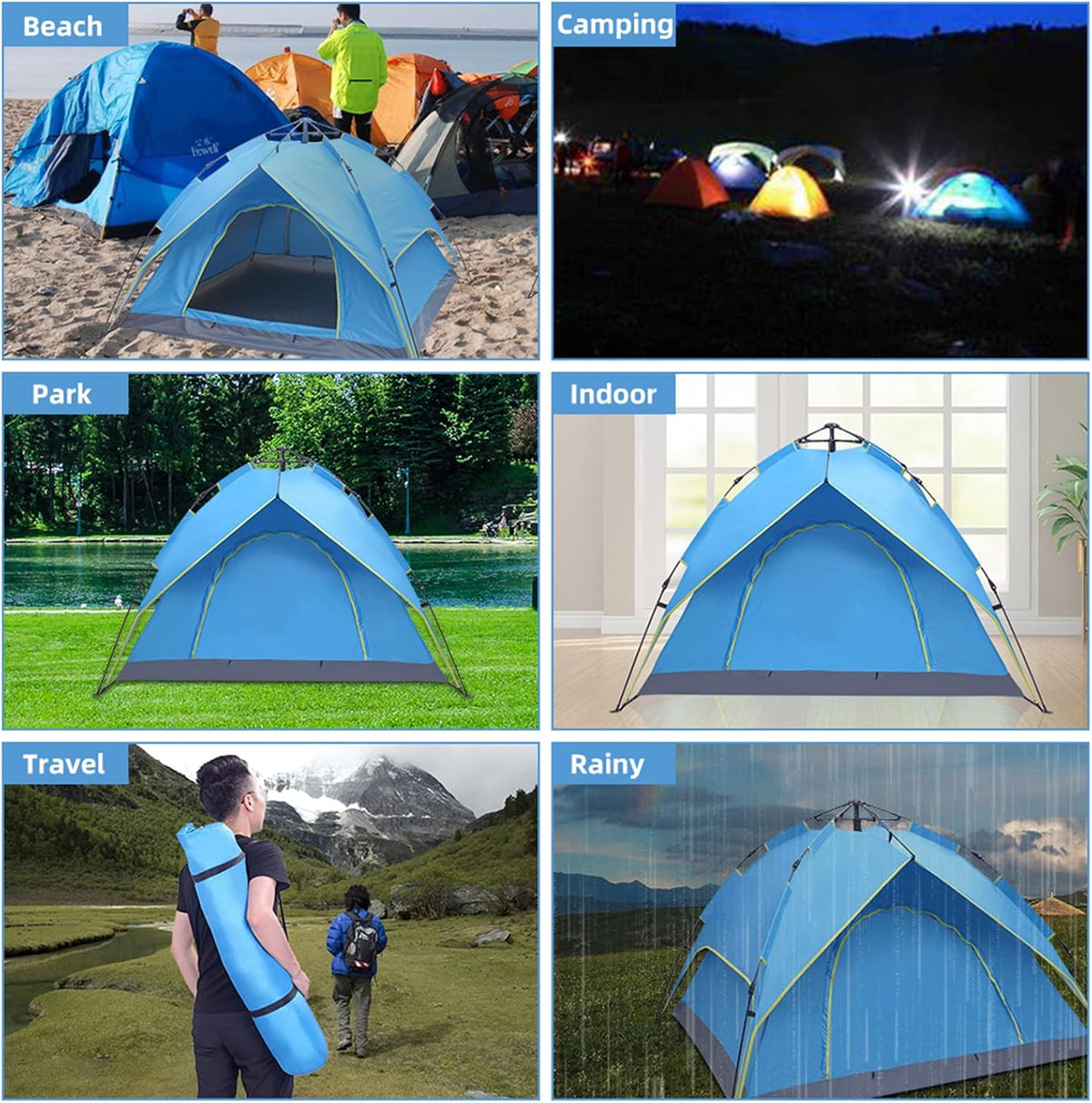 2-3 Person Waterproof Pop Up Camping Tent A78652