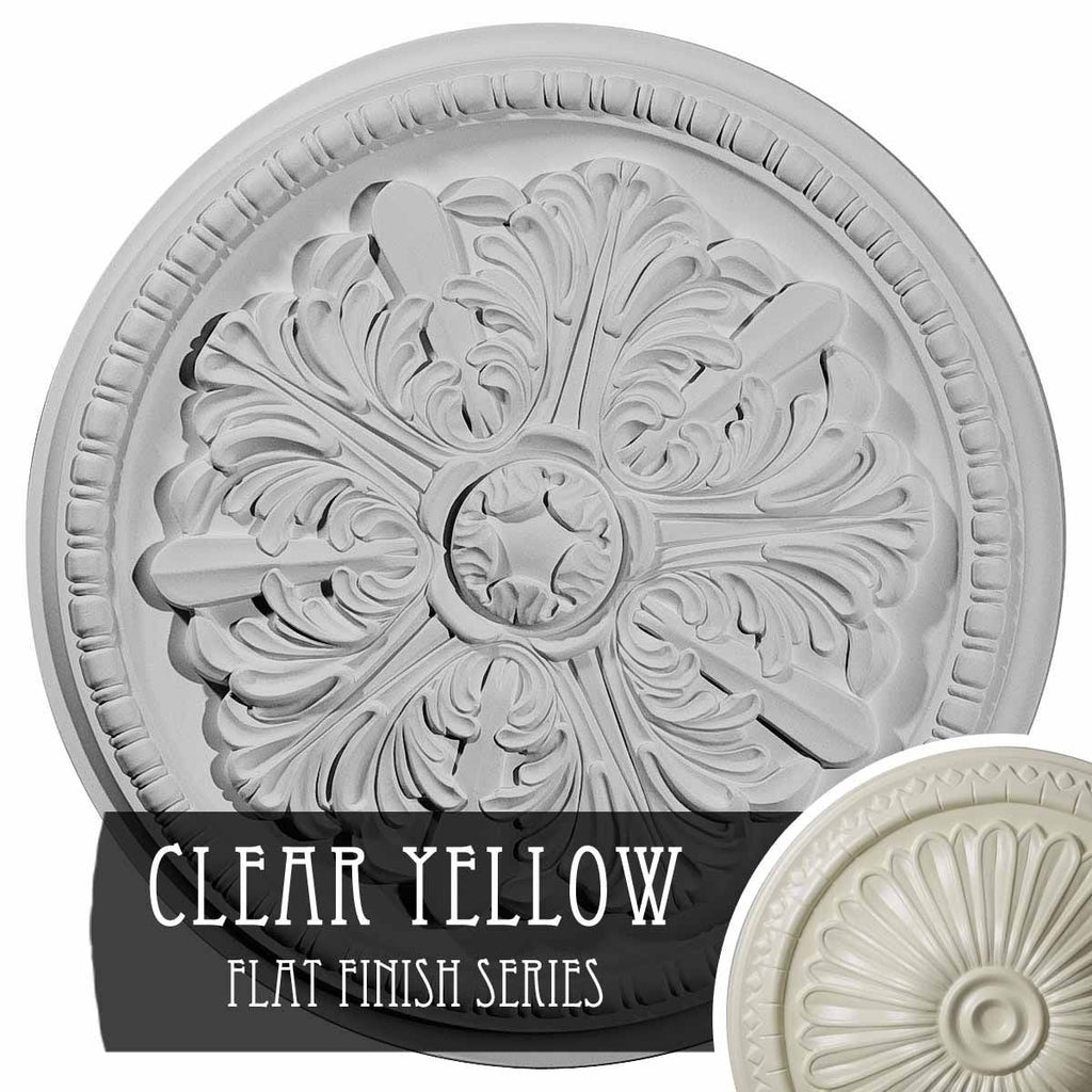 Hand-Painted Clear Yellow Ceiling Medallion N7086