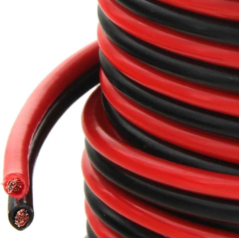 10 AWG 50 Feet Stranded Oxygen Free Copper Red/Black Bonded Zip Cord Cable J53512
